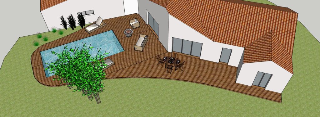 simulation terrasse bois en 3d vendee