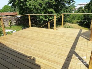 conception terrasse bois garde corps pin traite classe 4 vendee