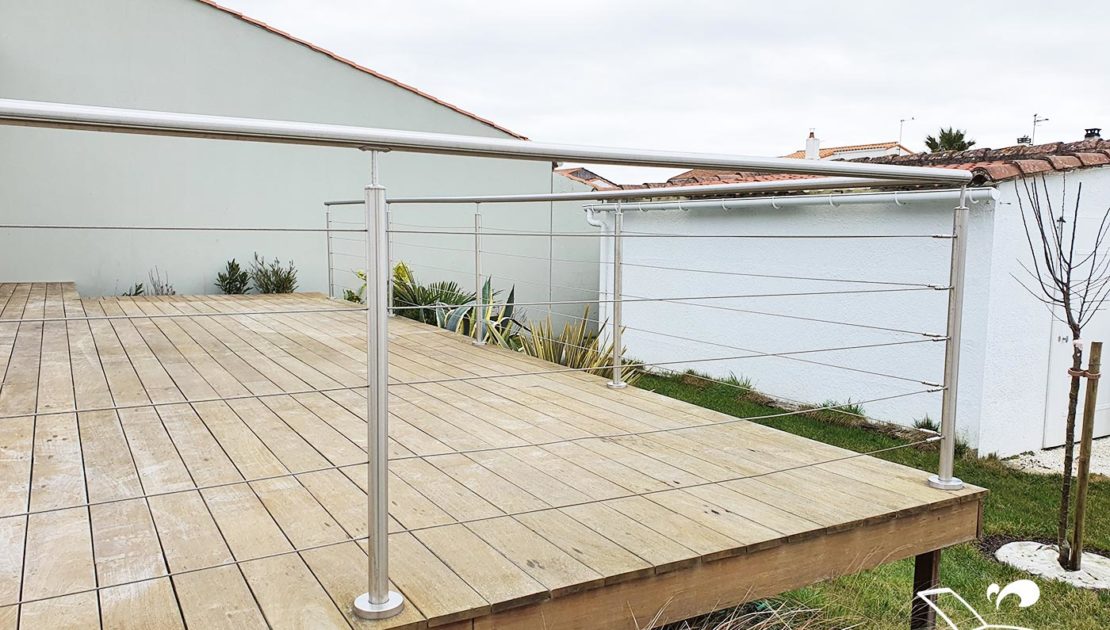 menuisier garde corps inox terrasse bois vendee