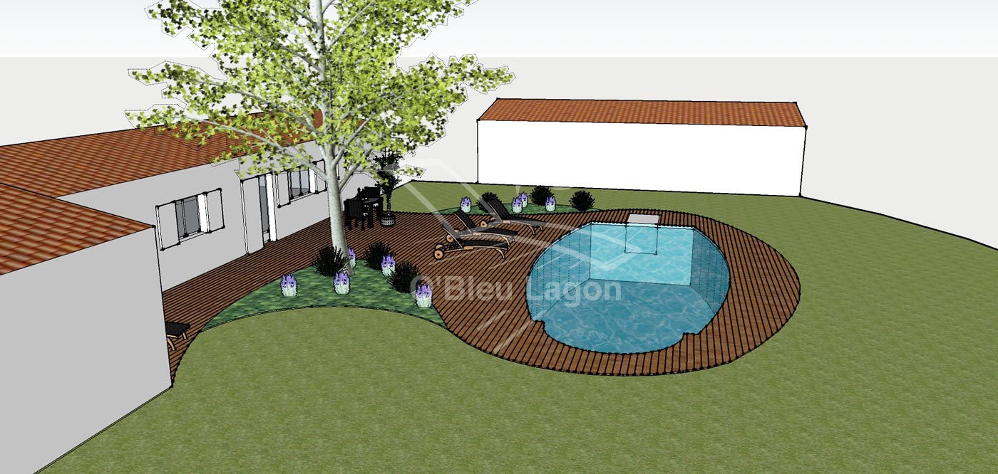 simulation 3d projet espace terrasse piscine arrondie