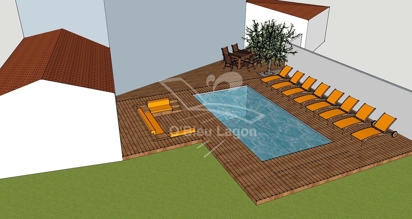 simulation 3d projet espace terrasse piscine salon marocain